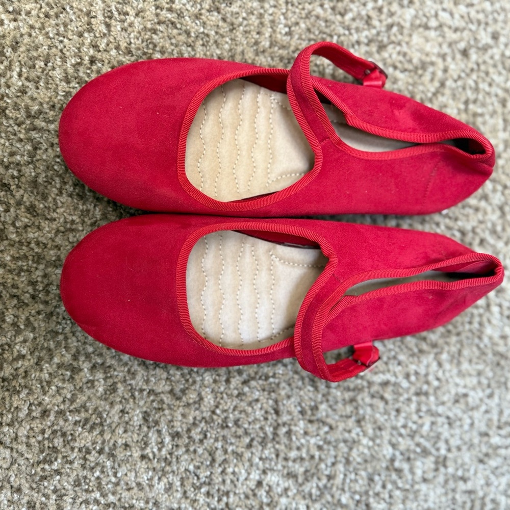 Red Mary Jane Ballet Flats